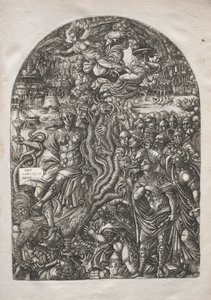 The Apocalypse: Babylon the Harlot, Seated on the Seven-headed Beast by Jean Duvet