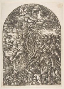 The Babylon Harlot seated on the Seven-Headed Beast, from the Apocalypse by Jean Duvet