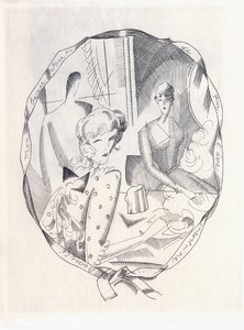 Illustration of two coquettes and a gentleman