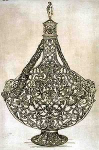 Bottle for Cypriot wine, encased in gold filigree, Venetian, from 