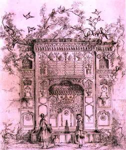 Ornamental Fountain, near the Galata Tower in Constantinople