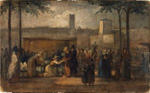 The Flower Market, ca. 1839 by Jean Francois Demay