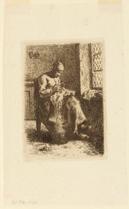 The Woman Sewing by Jean Francois Millet