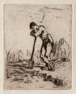 Man Leaning on a Spade by Jean Francois Millet