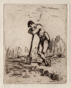 Man Leaning on a Spade by Jean Francois Millet