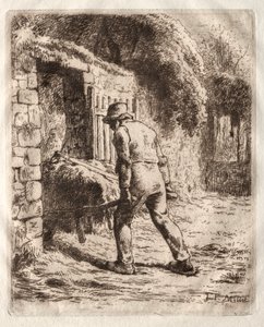 Peasant with a Wheelbarrow by Jean Francois Millet
