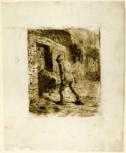 Peasant with a Wheelbarrow by Jean Francois Millet