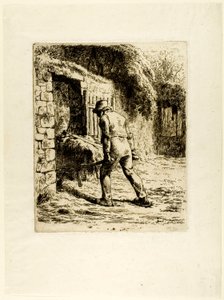 Peasant with a Wheelbarrow by Jean Francois Millet