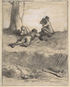 Roadworkers at Lunch, ca. 1850-52