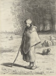 Shepherdess Leaning on a Stick