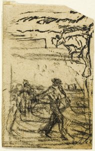 Sketches, Fragment: Peasant Seated at the Foot of a Tree by Jean Francois Millet