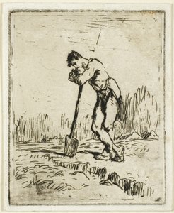 The Man Leaning on His Spade by Jean Francois Millet