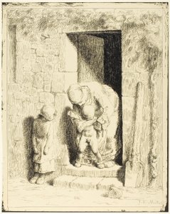 The Maternal Precaution by Jean Francois Millet