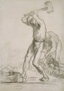 Two Peasants Sawing and Splitting Wood by Jean Francois Millet
