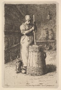 Woman Churning Butter, 1855-56 by Jean Francois Millet