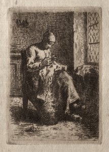 Woman Sewing by Jean Francois Millet