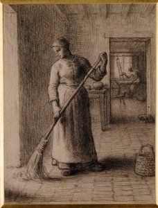 Woman Sweeping her Home by Jean Francois Millet