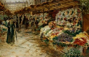 Flower Market, 1882 by Jean Francois Raffaelli