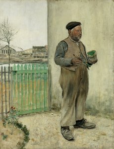 Man Having Just Painted His Fence