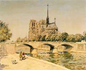 Notre Dame and the Seine by Jean Francois Raffaelli