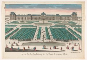 View of the Jardin des Tuileries in Paris Facing the Palais du Louvre by Jean François Daumont