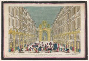 View of the Decoration of the Rue de la Feronnerie in Paris on the Occasion of the Recovery of Louis XV, King of France, in 1745 by Jean François Daumont