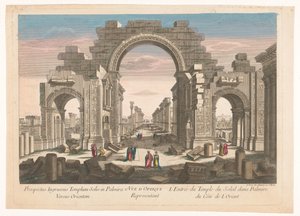 View of the Ruins of the Arch of the Colonnade in Palmyra, Seen from the East by Jean François Daumont