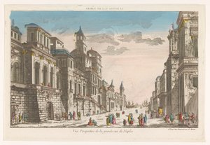 View of a Street Towards the Sea in Naples by Jean François Daumont