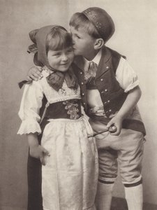 Switzerland: Appenzell, children in national costume by Jean Gaberell