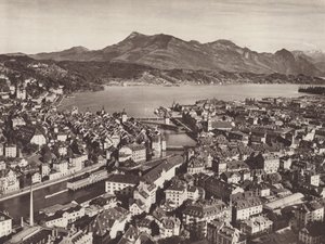 Switzerland: Lucerne, from the Gutsch, Looking Towards the Lake and the Rigi
