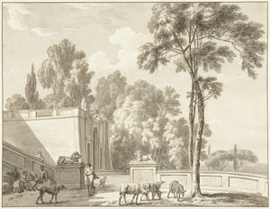 View of Terraces at Villa Aldobrandini in Frascati by Jean Grandjean