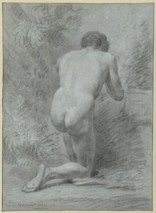 Kneeling Male Nude, Seen from the Back
