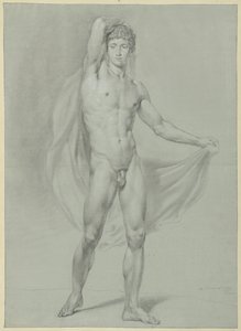 Standing Male Nude, with a Cloth Behind the Back, Seen from the Front by Jean Grandjean