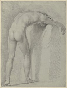 Standing Male Nude, Bent Forward, Seen from Behind