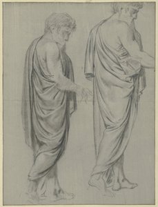 Two Drapery Studies of a Walking Man, to the Right by Jean Grandjean