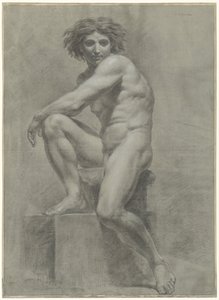 Seated Male Nude Solleticare by Jean Grandjean
