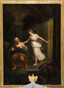 Parish Church (Nederbrakel, Parochiekerk Sint-Pieter-in-de-Banden). Interior. Saint Peter Delivered by the Angel and Thomas. Jean-Henri De Coene