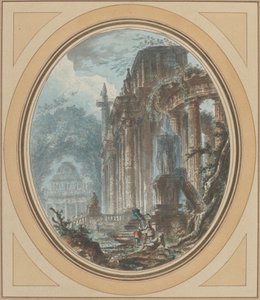 Garden Capriccio with Antique Ruins by Jean Henry Alexandre Pernet
