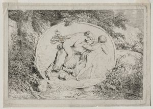 Bacchanales: Nymph Astride a Satyr, 1763 by Jean Honore Fragonard