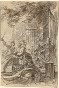 Isabella Abandons Her Home to Follow Odorico and His Men by Jean Honore Fragonard