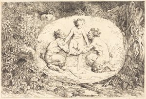 Nymph Supported by Two Satyrs