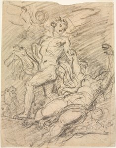 Orpheus and Eurydice (recto) by Jean Honore Fragonard