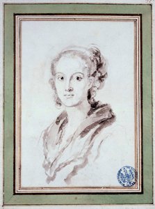 Portrait of Marguerite Gerard (1767-1837) French painter, sister-in-law of Fragonard. Drawing in the wash by Jean Honore Fragonard (1732-1806) 1800 around. Besancon, Musee des Beaux Arts by Jean Honore Fragonard