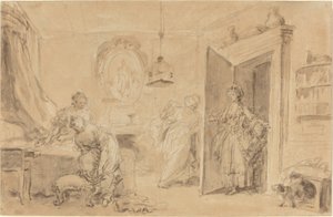The Bedroom (Le Coucher or Ma Chemise brule) by Jean Honore Fragonard