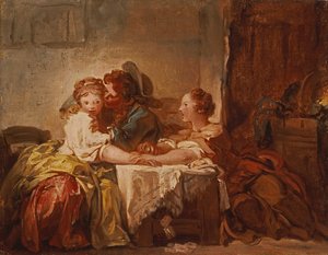 The Prize of a Kiss by Jean Honore Fragonard