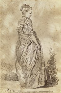 Young Woman Walking by Jean Honore Fragonard
