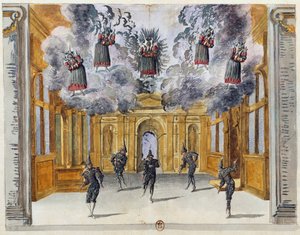 Set design for Le feste di Amore e di Bacco by Jean I  Berain