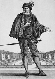 Capitan Spezzaferro, stage costume, engraving by Jean Berain the Elder, France by Jean I  Berain