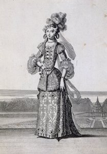 Female ballet costumes, engraving by Jean Berain the Elder, France