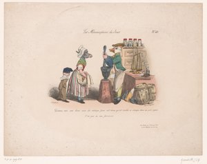 Donkey Ordering from a Duck in a Grocery Store by Jean Ignace Isidore Gérard Grandville